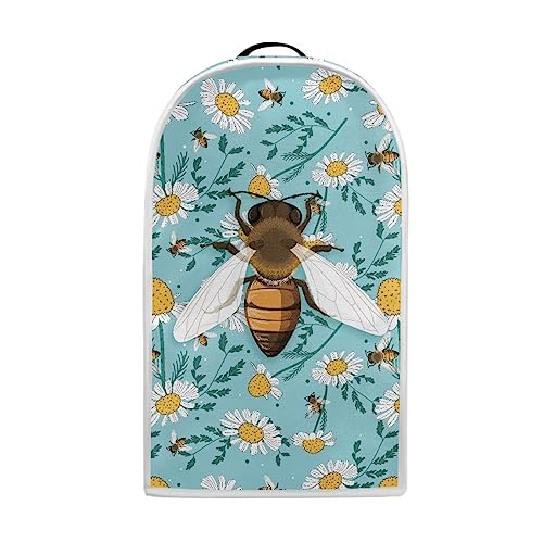 Dolyues Cute Bee Print Blender Dust Covers Small Appliance Cover with Top Handle, Daisy Protector Cover for Kitchen Blender Cover Universal Food Processor Juicer Coffee Maker Cover
