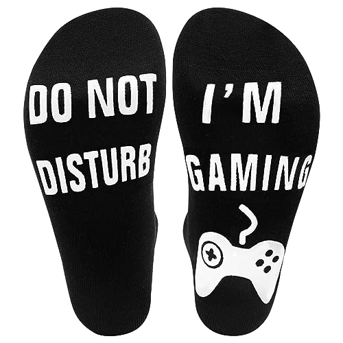 ZoomPlay Novelty Socks Funny Socks DO NOT DISTURB IM GAMING Sock Gamer Socks Birthday Present Christmas Gifts for Game Lovers Men Women Unisex Without Gift Box