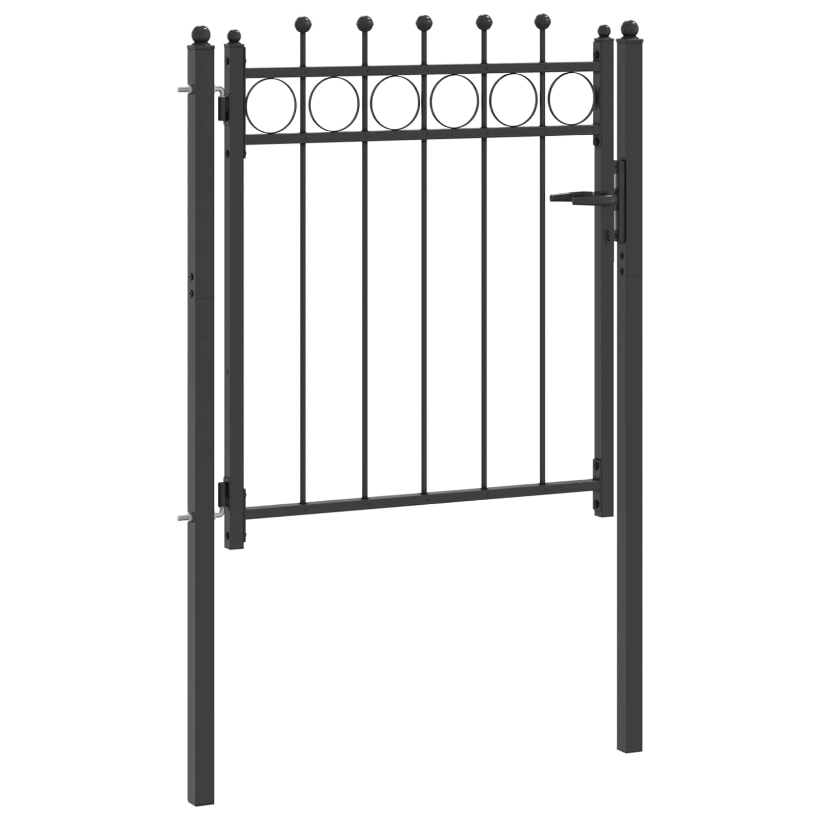 vidaXL Cancello per recinzione HORST 100 x 100 cm Metallo Nero, Cancello moderno, sicuro per entrata, barriera esterna per vialetti, accesso giardino, protezione recinto, metallo