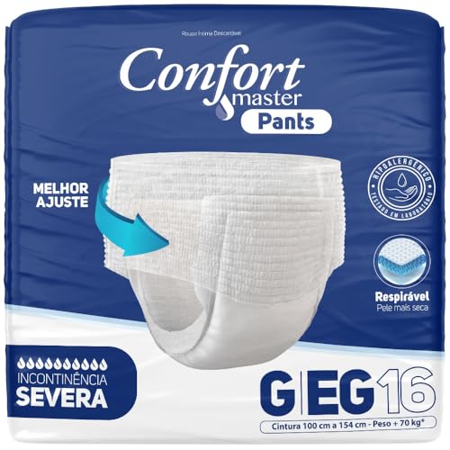 Pants Adulta Confort Master Pacote Jumbo G/XG com 16 unidades