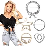 Paket Enthalten: Das Paket enthält 5 verschiedene Arten von T-Shirt clip schnalle, sie haben ein einzigartiges Formdesign, Sie können sie verwenden, um Ihre losen Basic-T-Shirts in verschiedene Formen und Stile zu verwandeln und Ihren Outfits zusätzlichen Spaß zu verleihen
