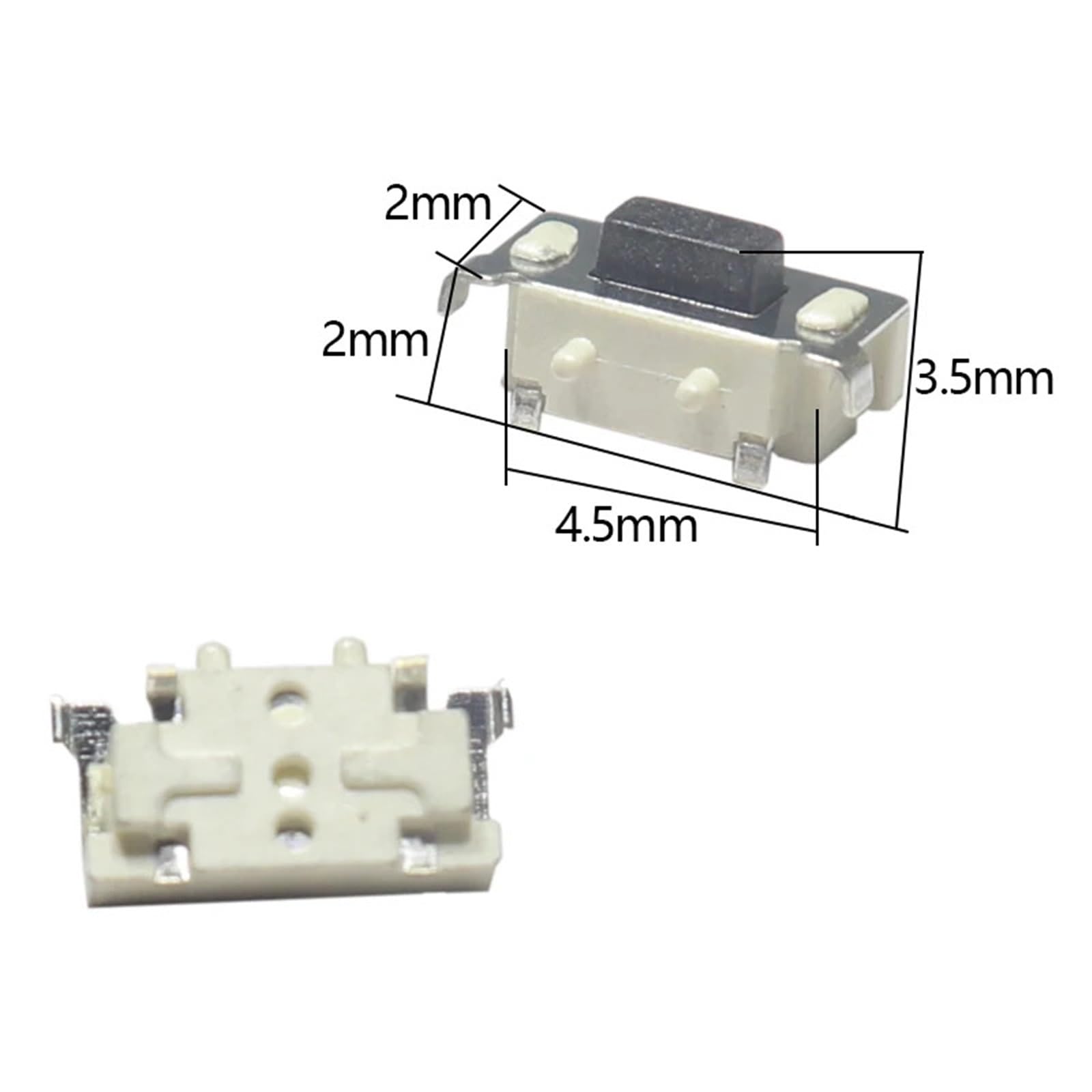 200-50 sztuk - 2 x 4 x 3,5 2 x 4 x 3,5 mm, przełącznik taktowy SMD, boczny przełącznik przyciskowy, przycisk telefonu (200 szt., 2 x 4 x 3,5 mm)