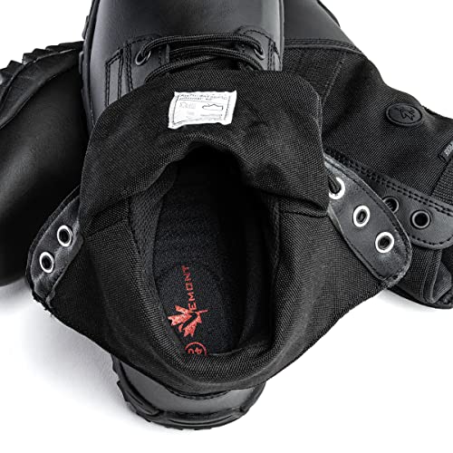 Vemont Hochwertige Leder-Militärstiefel, wasserdicht und einsatzbereit Kampfstiefel für taktische Einsätze und Outdoor-Aktivitäten (Schwarz, EU Schuhgrößensystem, Erwachsene, Numerisch, M, 43)