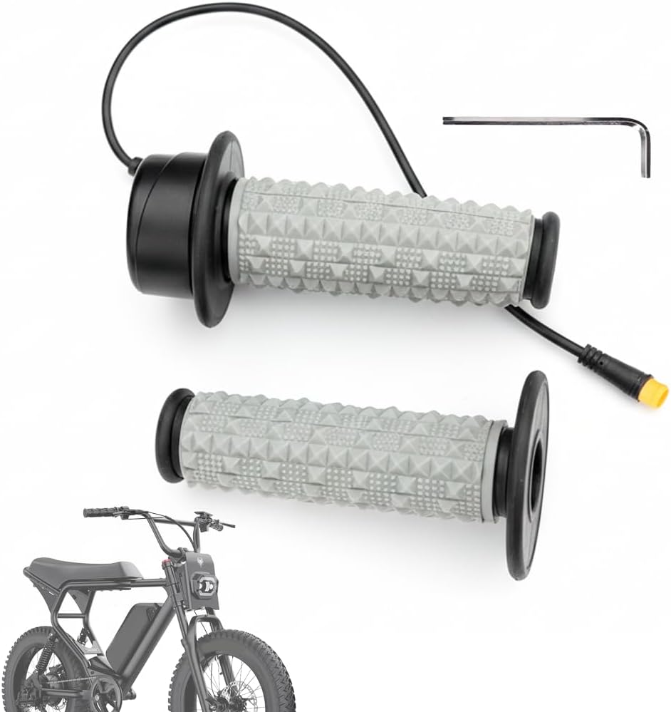 Full Twist Throttle Compatible with Macfox, HappyRun, Freego, Plug and Play Ebike Full Throttle 3 Pin, 12V-72V Throttle with IP76 Waterproof Plug