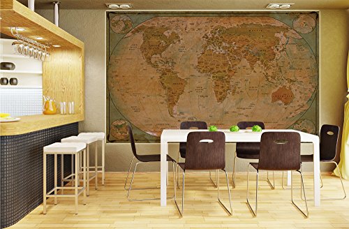 Stampa da parete, mappa del mondo storica