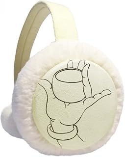 Culture Hand Cup Line Desenho Padrão Winter Ear Warmer Cable Knit Furry Fleece Earmuff Outdoor