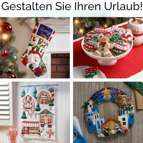 Bucilla Filz-Applikationskranz-Set, 38,1 cm, rund, 86264 Cookies & Candy – Ansicht 3