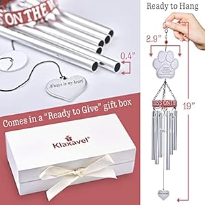 Pet Memorial Gifts 19 Red Collar Wind Chimes Dog Memorial Gifts Pet Loss Gifts Loss of Pet Sympathy Gift Pet Remembrance Gift