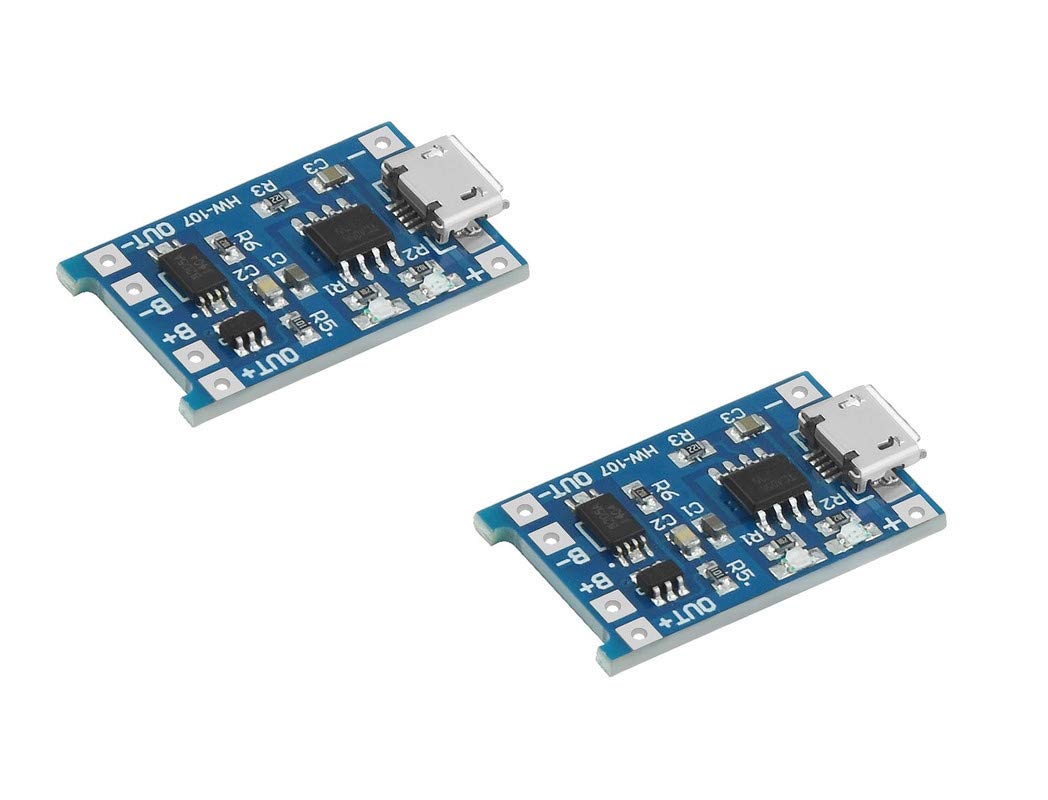ERH India (2 Pcs) 5V 1A Micro USB 18650 Lithium Battery Charging Board Charger Module+Protection Dual Functions TP4056 Charging Module 3.7 v-image-29