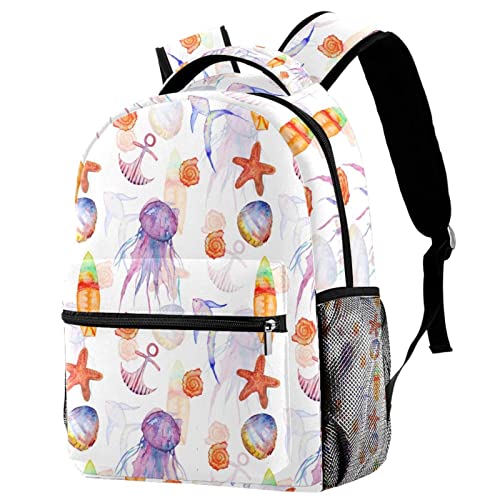 Sac à dos de voyage motif méduse pour campus et loisirs