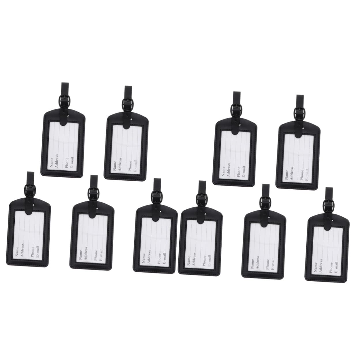 COLLBATH 10stücke Kreative Pu Gepäckanhänger Für Langlebige Id Labels Elegantem Schwarz Für Koffer Und Wasserfest Und Einfach Zu Befestigen