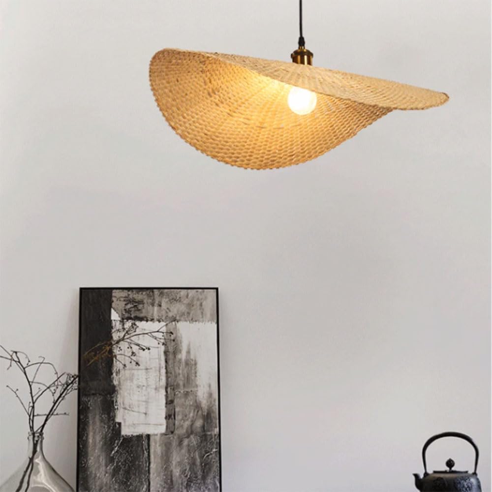 Lámparas Colgantes De Mimbre De Bambú, Lámpara Colgante Ajustable Para Techo Interior, Regulable, Muebles De Ratán, Pantalla De Lámpara De Cesta De Mimbre Bohemia Para Cocina, Isla, Fregadero XIAOYING