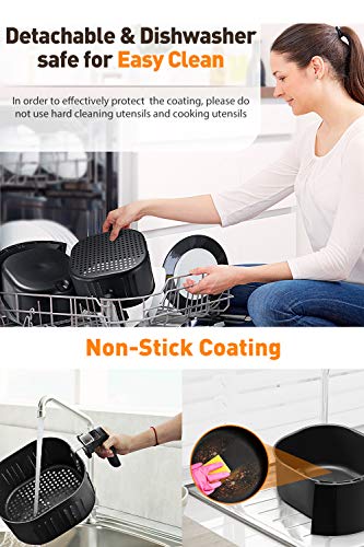 OMORC Habor Air Fryer, 6 Quart Pot & 5.8QT Basket, 1800W Fast Large Hot Air Fryers & Oilless Cooker w/Presets, LED Touchscreen(for Wet Finger)/Roast/Bake/Keep Warm, Suitable for Dishwasher, Nonstick - Thumbnail 6