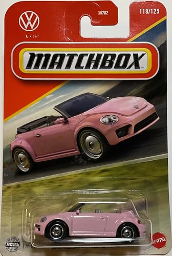 Volkswagen Beetle Convertible Rosado 1/64 Matchbox miniatura 1