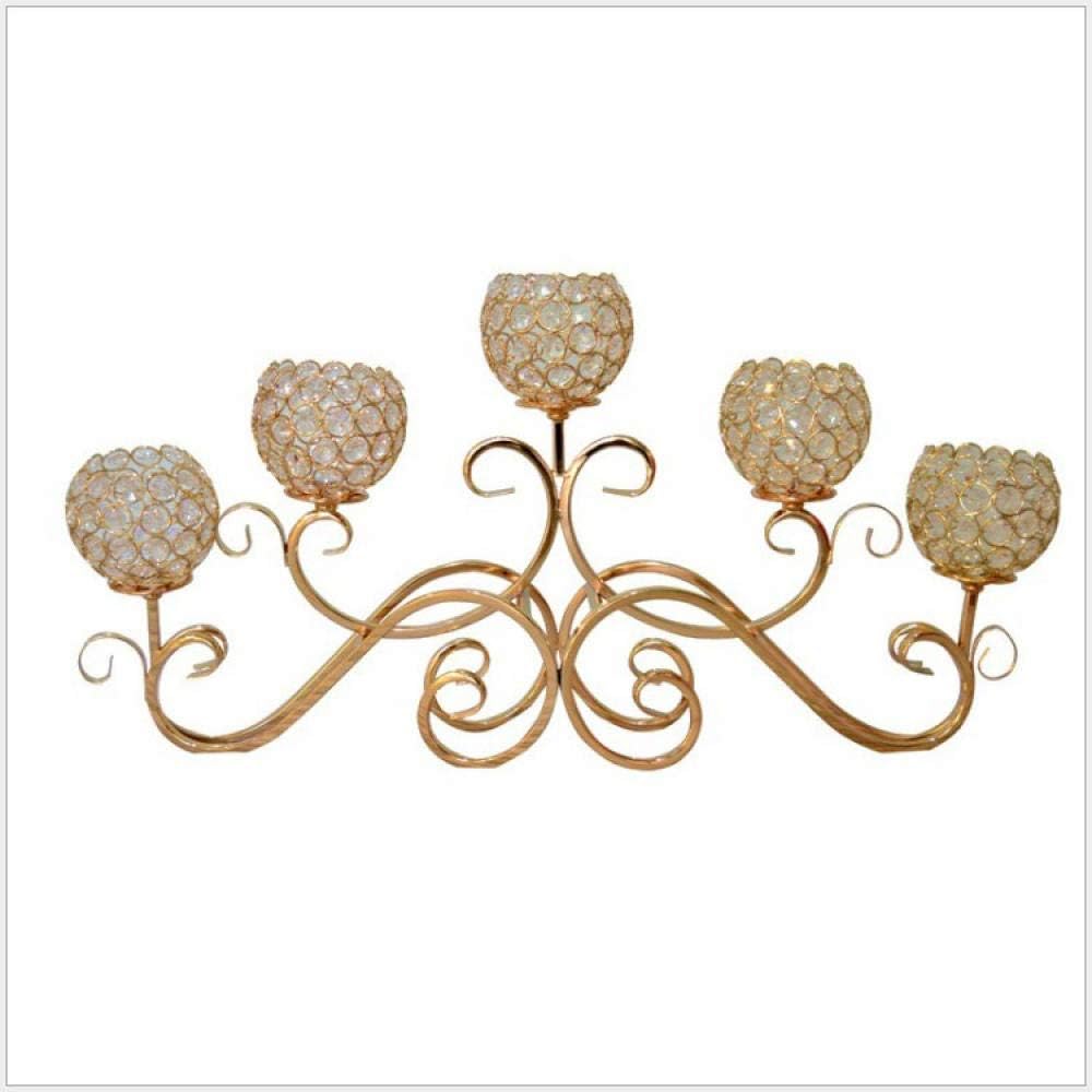 Metal Vintage Candelabra 5 Arm Candlebra Candlestick Gold Height 14.58in/37cm Candleholder