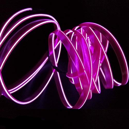 Neon light JURUS 5M 10 Colors Ambient Light Car EL Cold Line Lights Interior Flexible Moulding Trim Strips Decoration For Motorcycle Lamp (Emitting Color : Purple, Lumens : Other)
