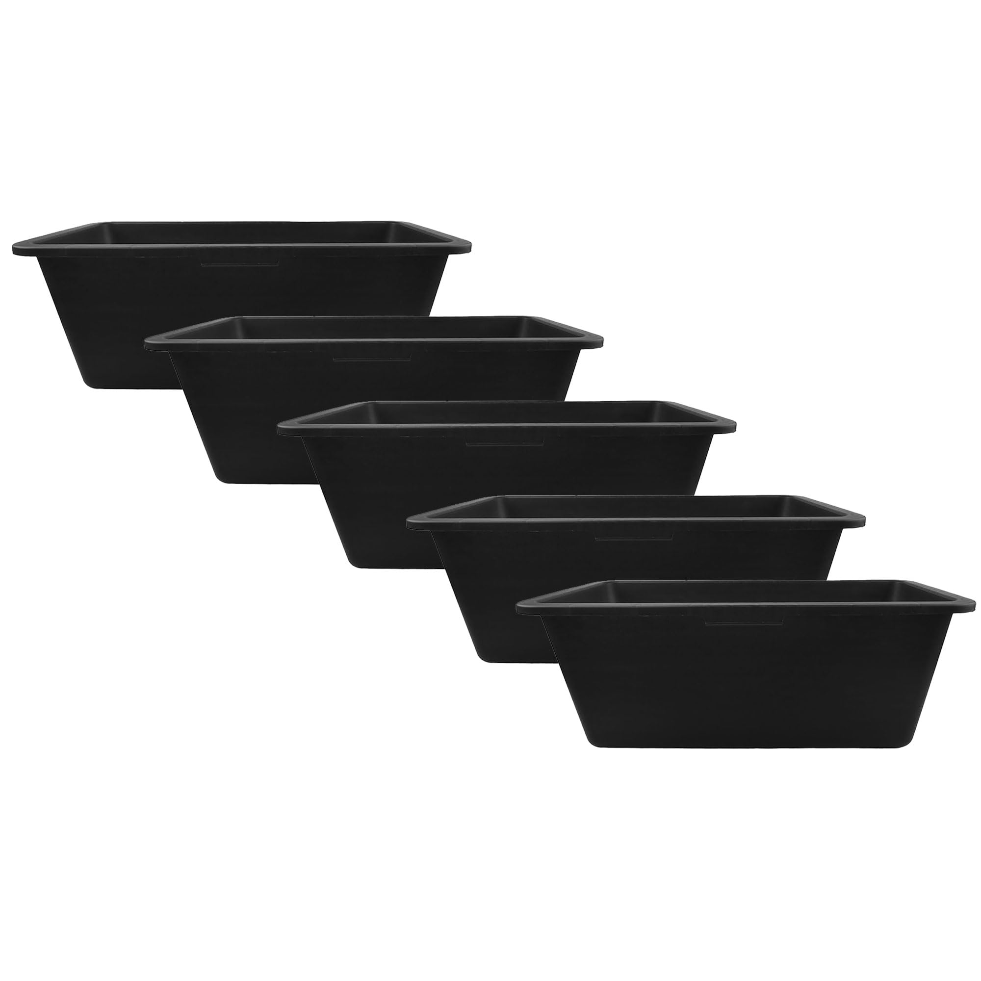 5 x skrzynka na zaprawę 60 l, wanna z tworzywa sztucznego, duża wanna do zaprawy murarskiej, betonu, gruzu i materiałów budowlanych, wiadro budowlane, wanna plastikowa, prostokątna, wanna