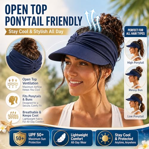 Visera deportiva plegable con protección UV para mujer miniatura 3