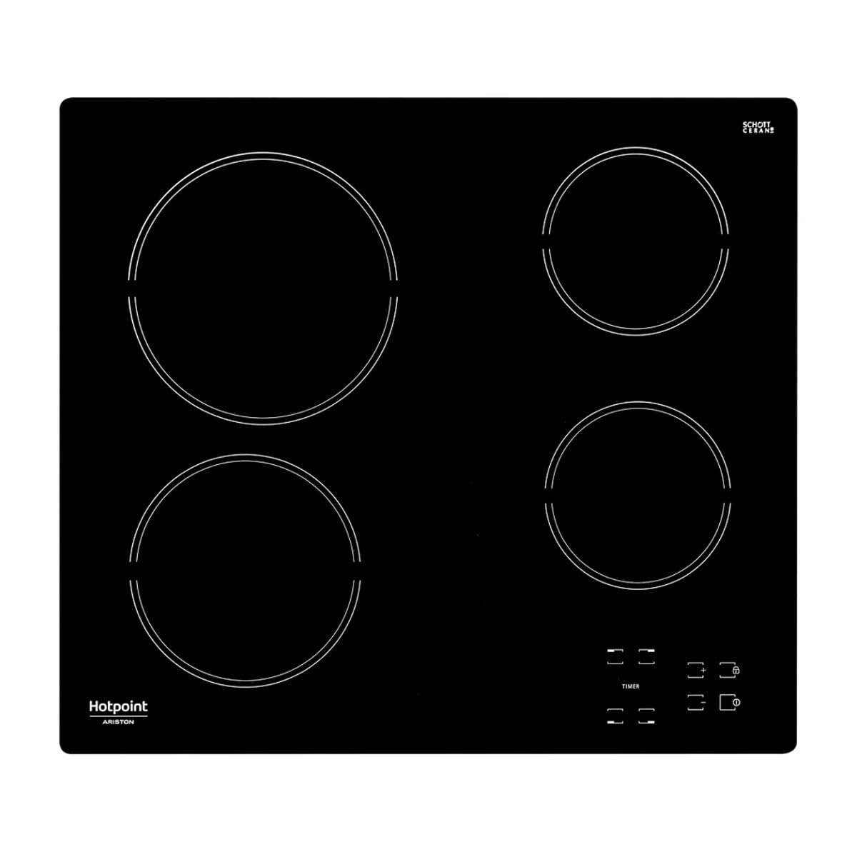 Placa Vitrocer?mica - Hotpoint - Hr631c - 4 Fuegos - 60 Cm - Negro