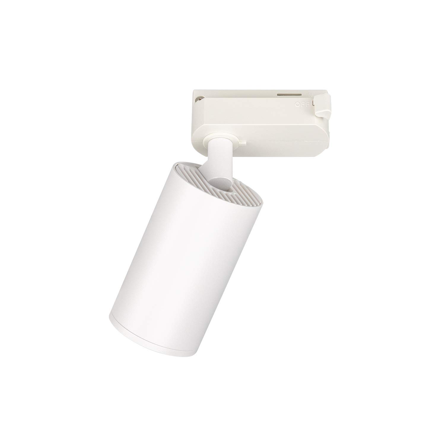 Popp Foco Portalámparas carril en Monofasico GU10 hasta máx 10W (Bombilla no incluida) Blanco orientable interior moderno (Pack 5 unidad, Blanco)