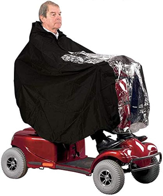 Nomiou Mobility Scooter Rain Cover Waterproof Material Protect You and Your Scooter from Rain Snow Sleet and Sun
