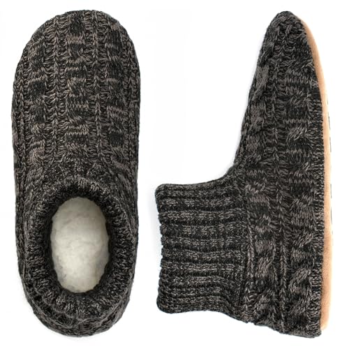 The Metluks Mens Warm Slipper Socks with Grips, Fuzzy Indoor House Shoes Non-slip, Cozy Winter Cabin Slippers for Men Dad Husband Grandpa Boyfriend, Christmas Gifts Stocking Stuffers for Adults