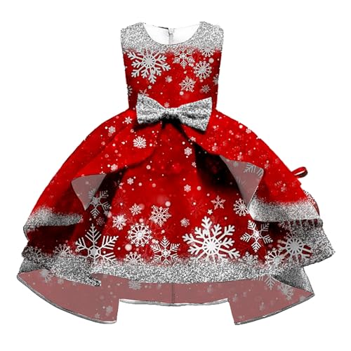 Robe de princesse pour fille sans manches avec motif Père Noël