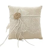 cirio para boda Forma de diseño cuadrado con hermosos encajes y flores en el frente, utilizarlo como un vehículo para pasar en anillos de boda, boda añadir color a dar, le dará una sensación diferente
