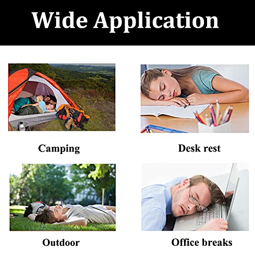 Peixiong 3 Pcs Grey Ultralight Inflatable Pillow Small Squared Flocked Fabric Air Pillow for Hiking,Camping,Traveling,Napping,Desk Rest,Neck &Lumbar Support - Image 5