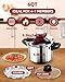 SVKLHY 3-In-1 304 Stainless Steel Pressure Cooker 6 QT: [Explosion-Proof] [3 PSI Settings], One-Hand Locking, Induction Compatible, Glass Lid & Steamer Rack Included, Olla de Presion, Sliver