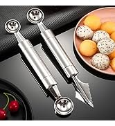 2-teiliges Kugelausstecher Set Edelstahl - Für Melonen & Obst