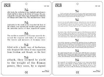 Jaeger Eye Chart, Near Vision Reading Test Plastic Chart