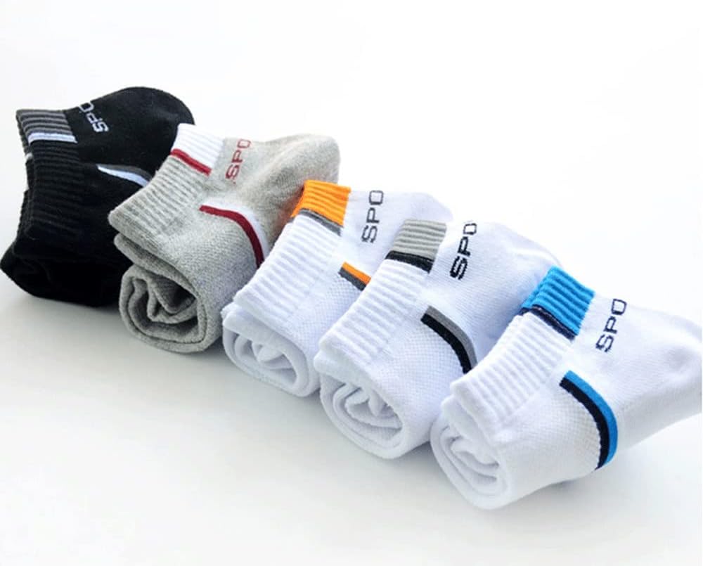Men's Thin Breathable Sport Mesh Boat Socks Sweat-absorbing Deodorant Short Tube Sports 10 Pieces=5 Pairs