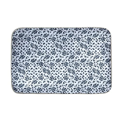 Lyetny Floral Flower Vintage Water Absorbent Bath Mat Bathroom Rug 23.6 x 15.7 Inch Plush Microfiber Bath Mat Non Slip for Floor Indoor