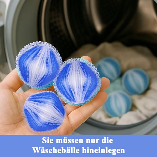 Tierhaarentferner für Waschmaschine, 12 Stück Wiederverwendbare Fusselbälle Waschmaschine Effektiver Haarfänger gegen Hundehaare & Katzenhaare (Blau)