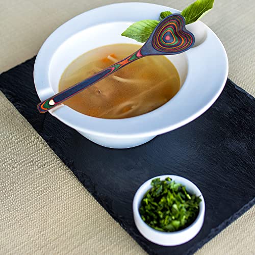 Heart-Shaped-Rainbow-Pakkawood-Wooden-Spoon--Country-Kitchen-Vintage-Wood-Utensil-Colorful-Handcrafted-Pakka-Cooking-Serving-Mixing-Spoon-Unique-Gift-Idea