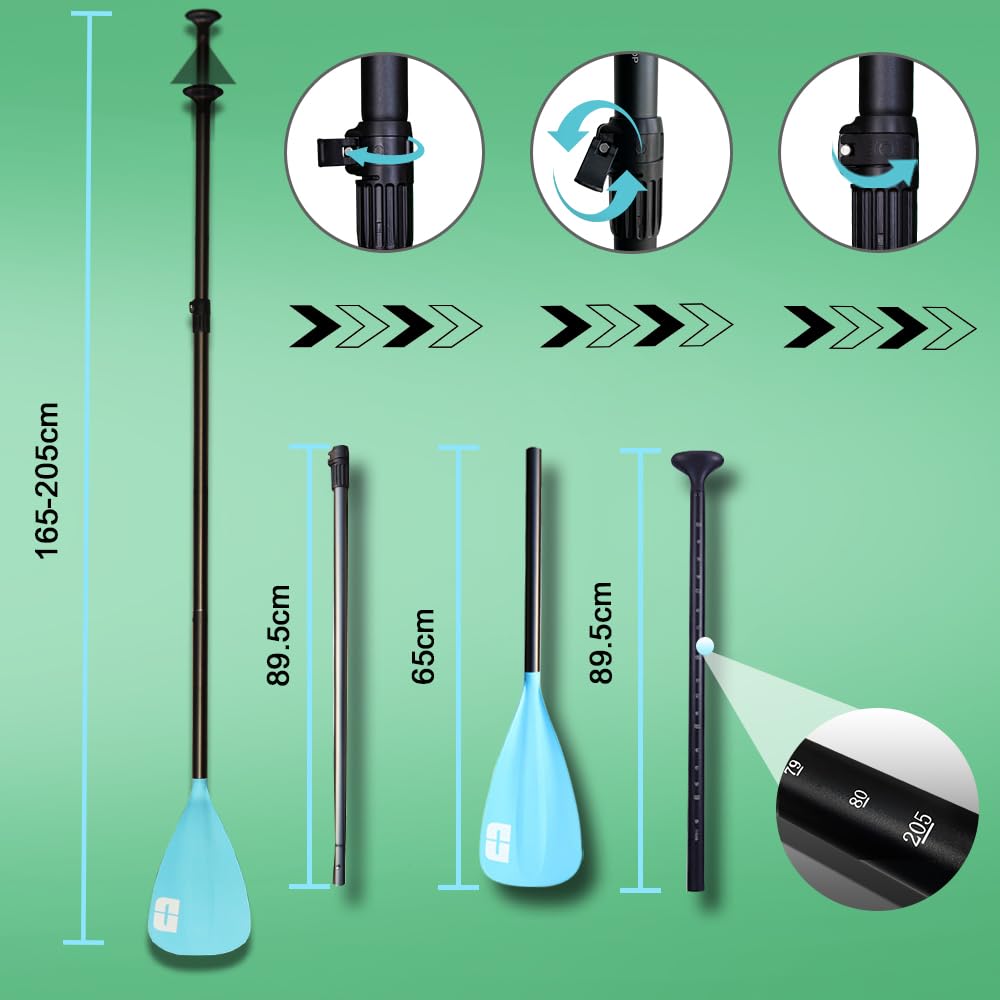 Planche de Stand Up Paddle Gonflable 330 x 76 x 15 cm, jusqu'à 150 kg, Support GoPro, Accessoires