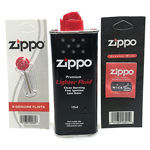 Kit Fluido + Pedra + Pavio Para Isqueiro - Zippo Original