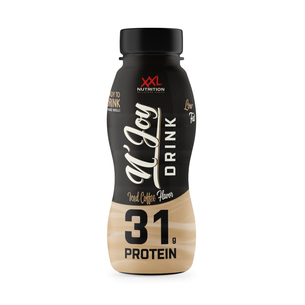 XXL Nutrition - N'Joy Protein Drink - Das Leckerste Fertiggetränk für Unterwegs, Eiweiss aus Kasein und Molke, Ready to Drink, Gebrauchsfertiger Protein Shake - 6-pack - Iced Coffee