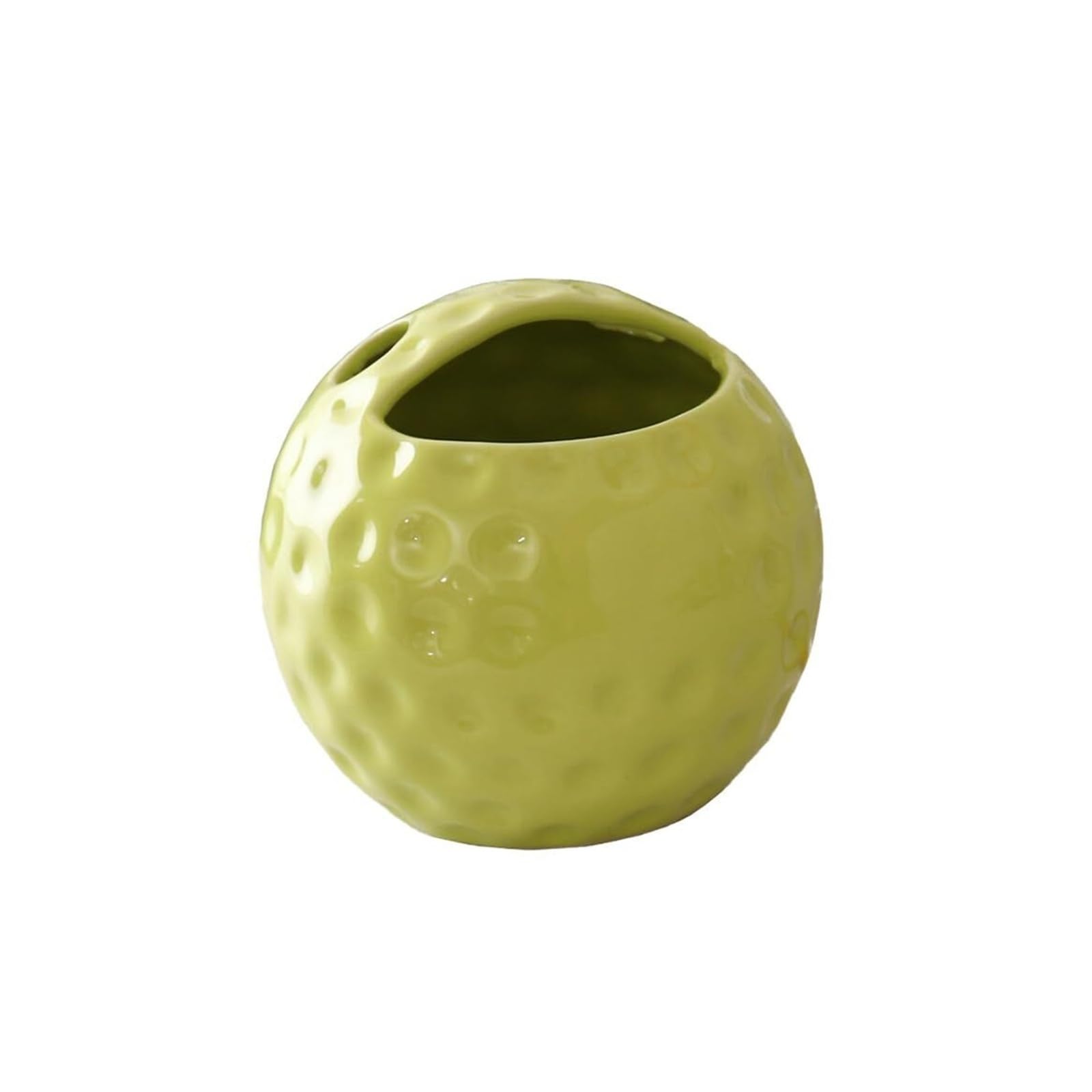 Makeup Brush Holder Golf Shape Ceramic Toothbrush Holder Organizer And Toothpaste Vanity And Countertops Decor Toothbrush Organizer(Green)