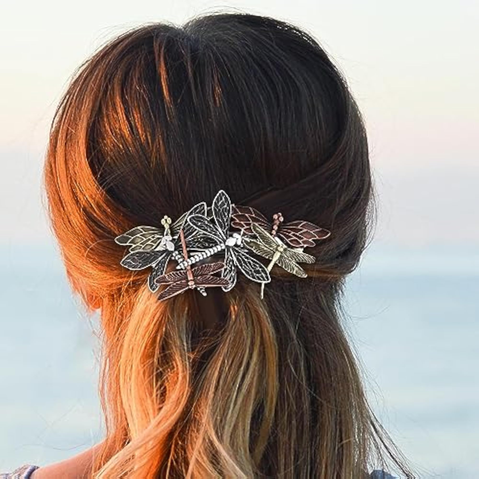 Spring Clip Alloy Decor Hair Barrettes, Dragonfly