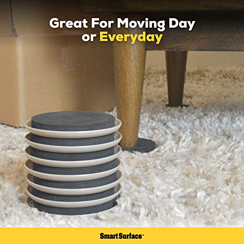 Smart Surface Furniture Sliders For Carpet - 16 Pack - 3.5" Round | 8295 Coasters For Heavy Furniture - Protect Your Carpeted Floors #TOP5