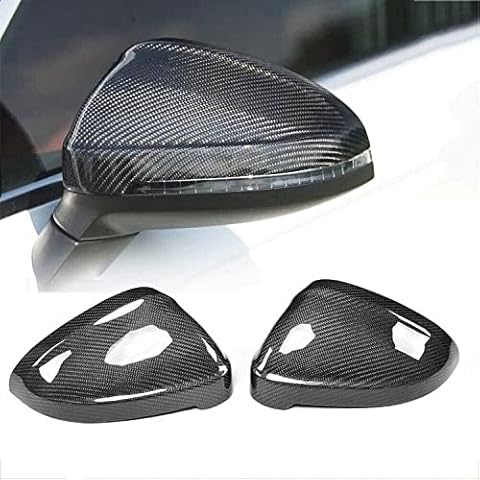 Real Carbon Fiber Mirror Covers, Rearview Side Wing Mirror Caps Shell for Audi A4 B9 S4 RS4 A5 RS5 2017-2024 (Without Lane Assist) Cover