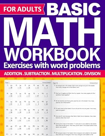 Amazon.com: Basic Math Workbook For Adults With Addition, Subtraction ...
