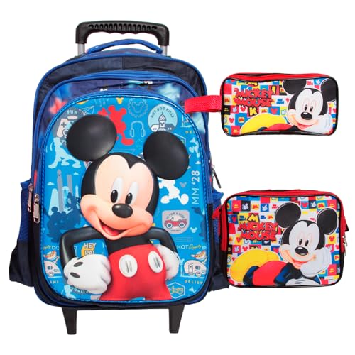 Kit Mochila Infantil Menino Rodinha Lancheira Térmica 3D