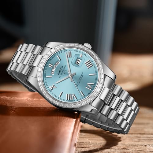 NIBOSI Men's Analog Quartz Watch, Silver Stainless Steel, Day Date by NIBOSI - Used condition - Image 4