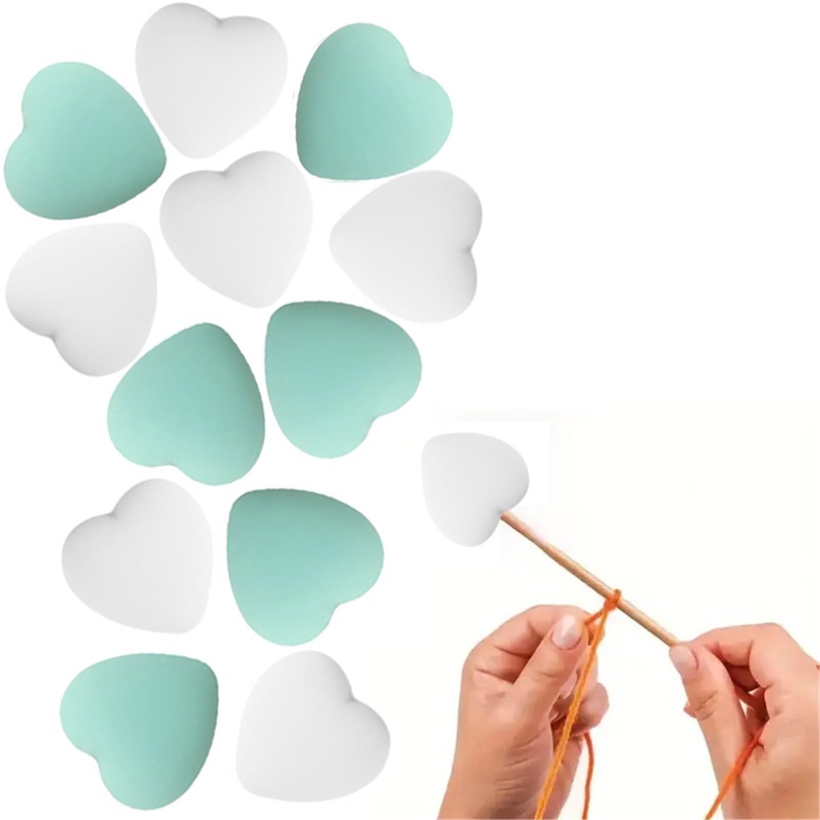 Knitting Needle Stoppers 60PCS Multicolor Heart Stitch Needle Tips Stoppers Silicone Knitting Needle End Caps Cute Knitting Needle Point Protectors(4)
