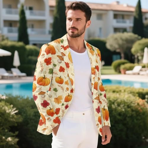 Blazer Men Regular Fit Men's Suit Jacket for Costume Party Banquet Wrinkle-Free Mens Sport Coats with Two Pockets4