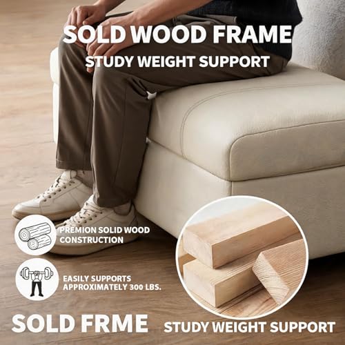 Banc de rangement ottoman en cuir synthétique et cadre robuste - 4