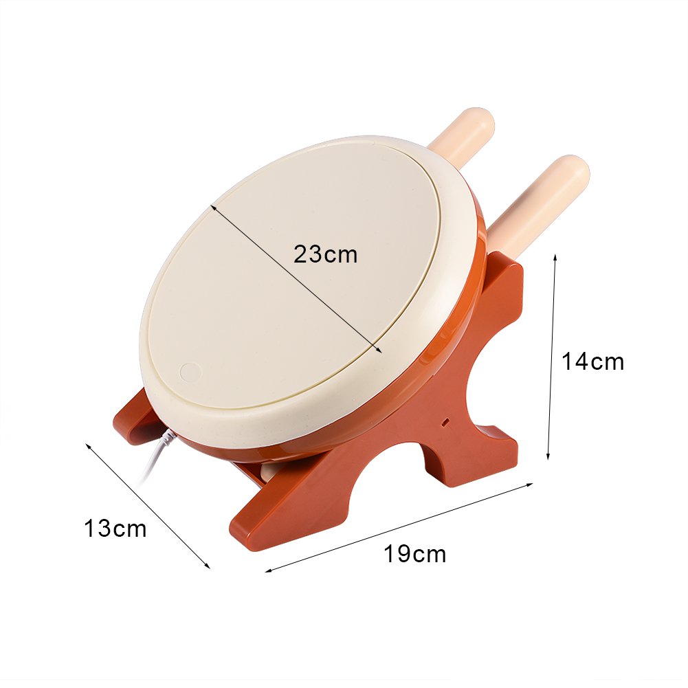 Bewinner Wired Drum & Drumstick Controller for Nintendo Wii Electronic Game Drum Kit for Taiko No Tatsujin Drum Drumsticks for Nintendo Wii Console Remote Controller Video Game